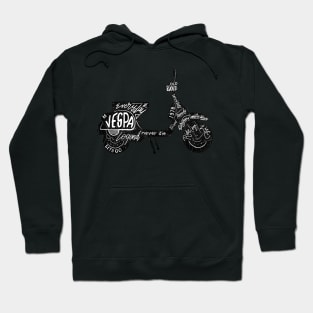 artwork vespa silhoutte typography vintage Hoodie